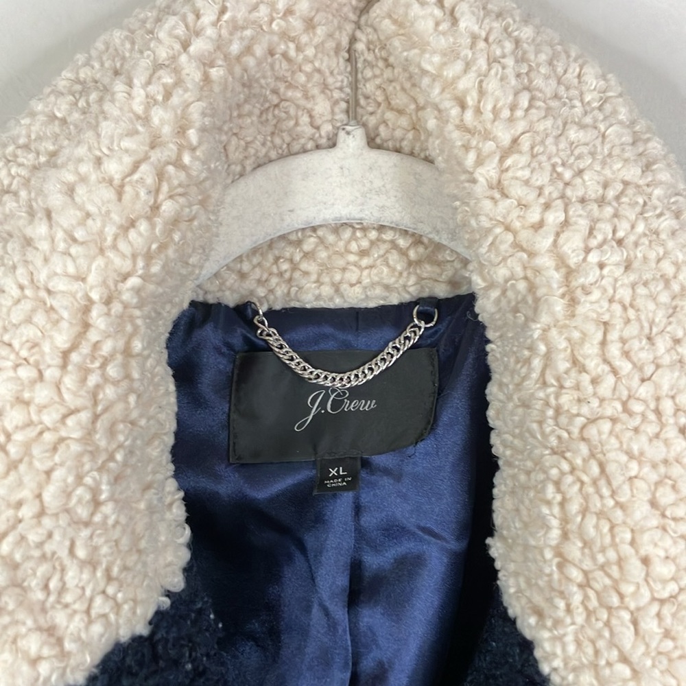 J Crew colorblock Sherpa coat - Picture 4 of 10